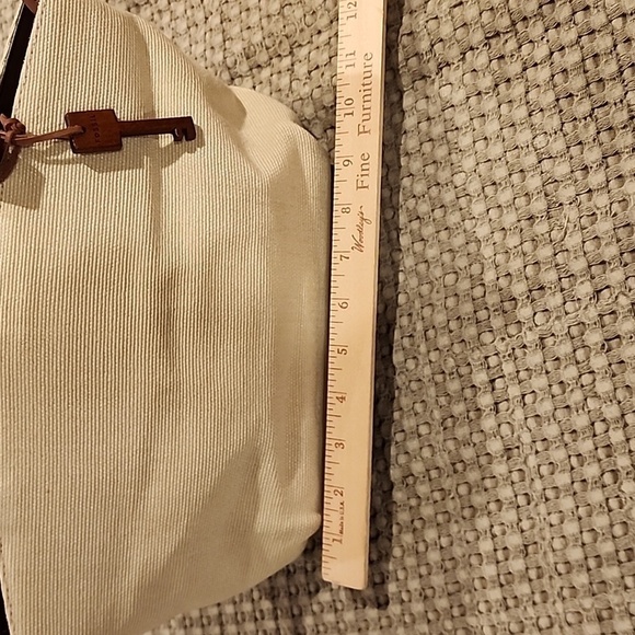 Fossil top handle canvas bag with leather handles - Picture 5 of 9